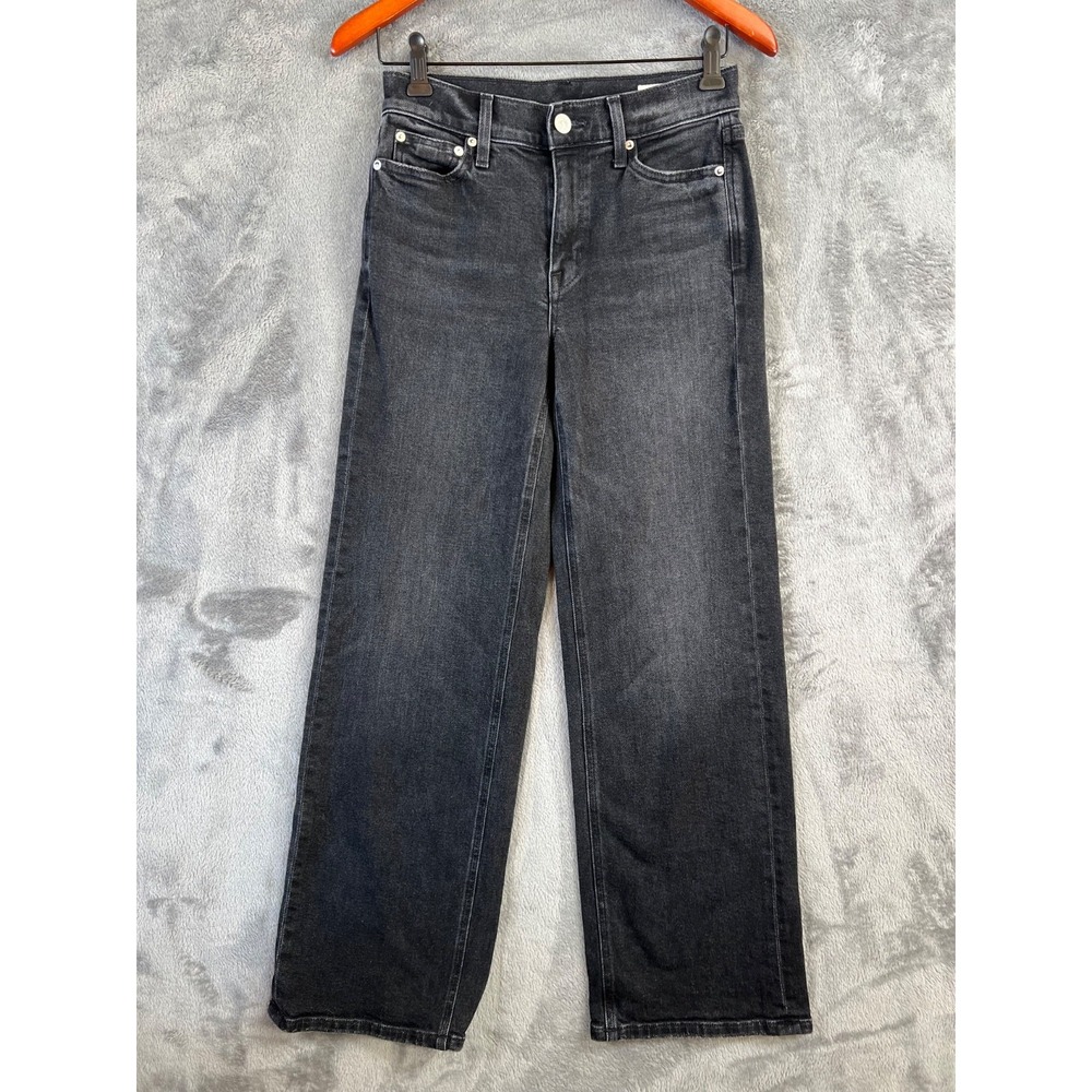 AYR The Secret Sauce Wide Leg Jeans 25S 27x29 Stretch Faded Black High Rise